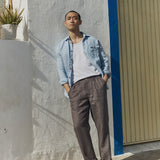 R: Men’s linen pants ALBURY (Color: Chocolate; Size: S)