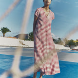 CHORA maxi button-down linen dress