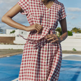 CHORA maxi button-down linen dress