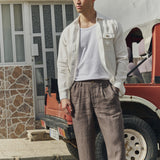 R: Men’s linen pants ALBURY (Color: Marsala; Size: S)