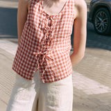 MIJAS bow tie linen blouse