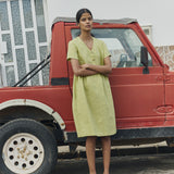 SYMI V-neck linen dress