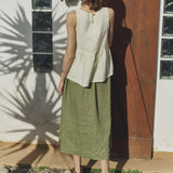 R: EZE linen peplum top (Color: Oat Milk; Size: XS)
