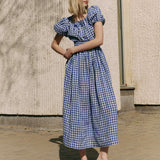 SALINA smocked waist linen dress