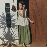 R: EZE linen peplum top (Color: Toast; Size: XS)