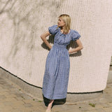 SALINA smocked waist linen dress