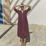 RONDA button down linen dress