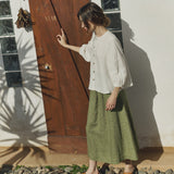 ELMINA-2 button-up linen shirt