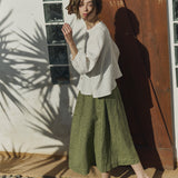 SION gathered linen skirt
