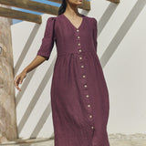 RONDA button down linen dress