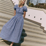 SALINA smocked waist linen dress