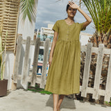 Maxi MAMA-2 short sleeve linen dress