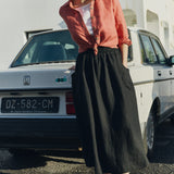 OIA gathered linen skirt