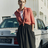 OIA gathered linen skirt