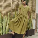 Maxi MAMA-2 short sleeve linen dress