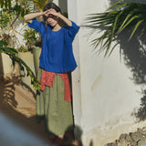 OLD LONDON round neck oversized linen top