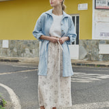 R: ARTIS tie-front linen skirt (Color: Herb Green Floral; Size: XS)