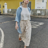 R: ARTIS tie-front linen skirt (Color: Herb Green Floral; Size: XS)