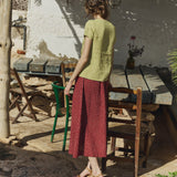 R: Alba scoop neck fitted linen top (Color: Cobalt Blue; Size: M)