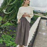ARTIS tie-front linen skirt