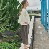 ARTIS tie-front linen skirt