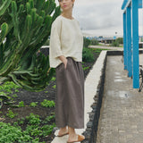 ARTIS tie-front linen skirt