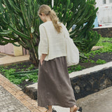 ARTIS tie-front linen skirt