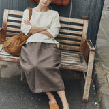 ARTIS tie-front linen skirt