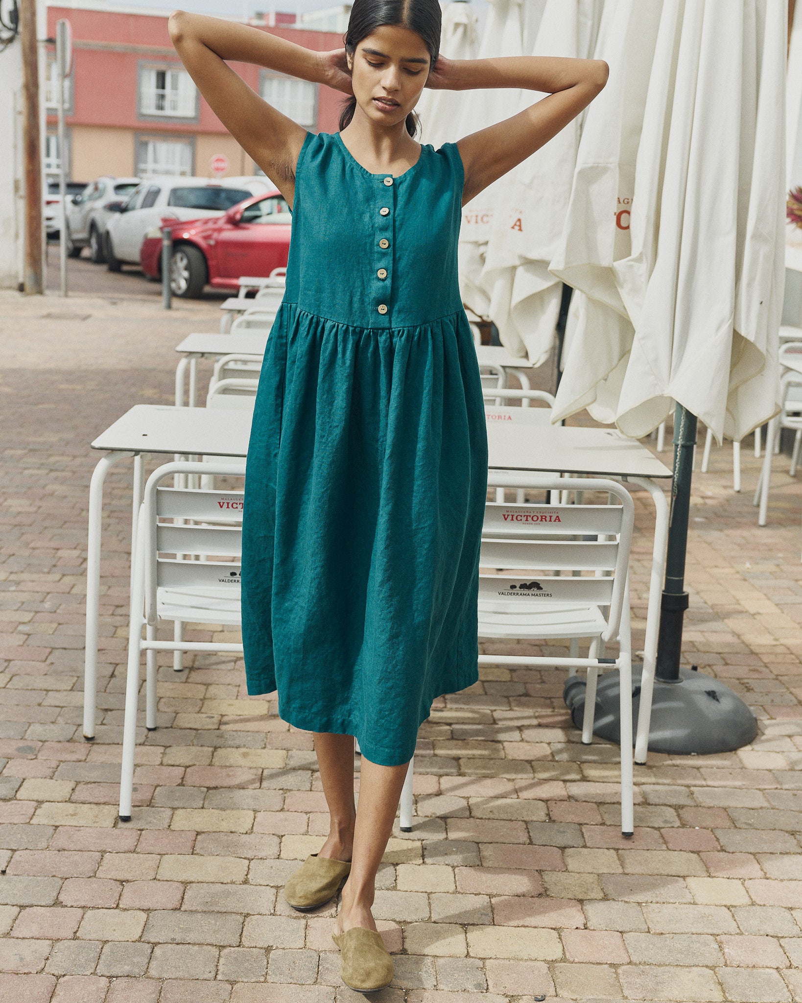 Sleeveless maxi MAMA linen dress Sleeveless maxi MAMA linen dress