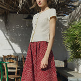 ANYA button front linen top