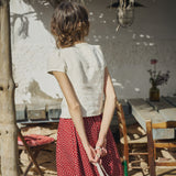 ANYA button front linen top