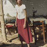 ANYA button front linen top