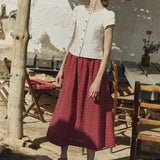 ANYA button front linen top