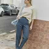 R: JANUARY loose linen top (Color: Deepest Black; Size: S)