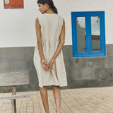 Sleeveless midi MAMA linen dress