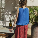 R: BERRY linen blouse (Color: Oat Milk; Size: M)