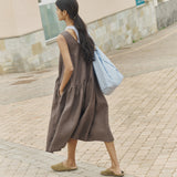 VOLUME oversized linen dress