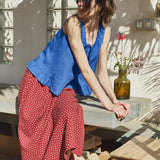 R: BERRY linen blouse (Color: Oat Milk; Size: M)