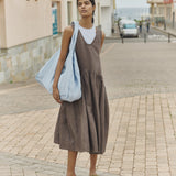 VOLUME oversized linen dress