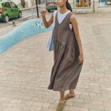 VOLUME oversized linen dress
