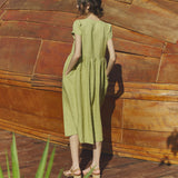 Maxi BIANCA bow tie linen dress