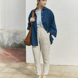 R: ATHENS-2 linen pants (Color: Oat Milk; Size: XXL)