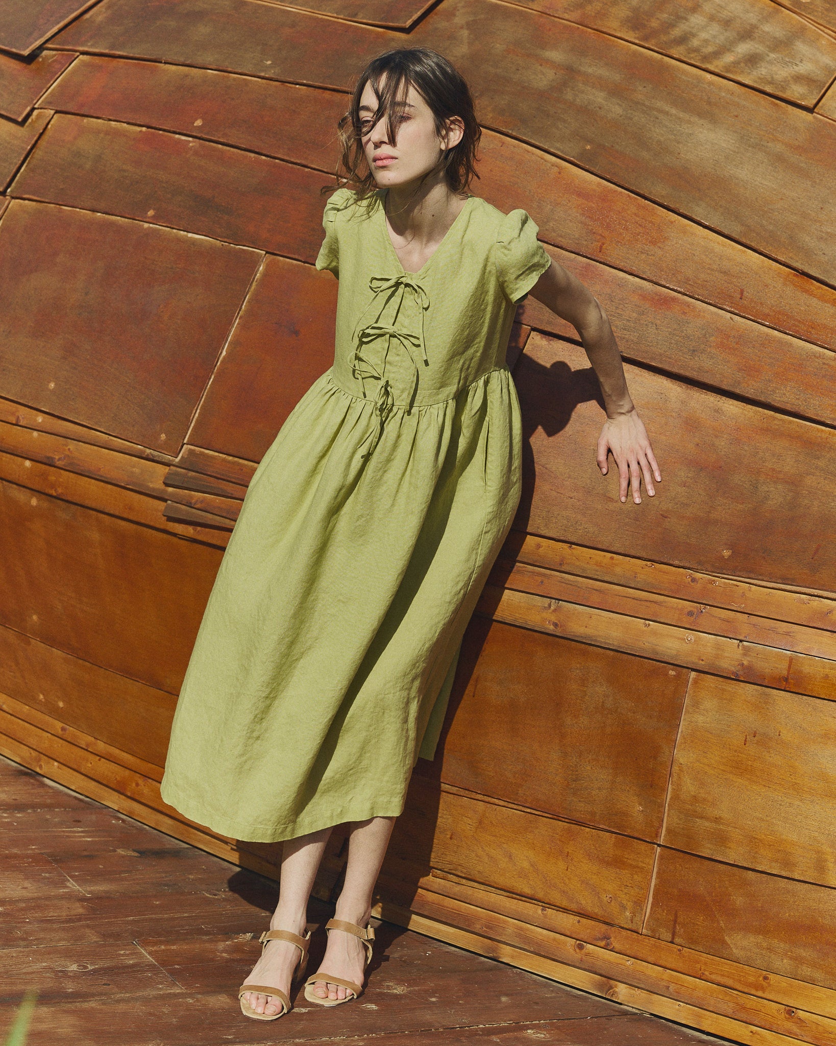 Maxi BIANCA bow tie linen dress Maxi BIANCA bow tie linen dress
