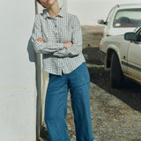 R: PUGLIA straight cut cropped linen pants (Color: Indigo; Size: XS)