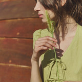 Maxi BIANCA bow tie linen dress