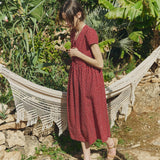 Maxi BIANCA bow tie linen dress