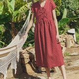 Maxi BIANCA bow tie linen dress