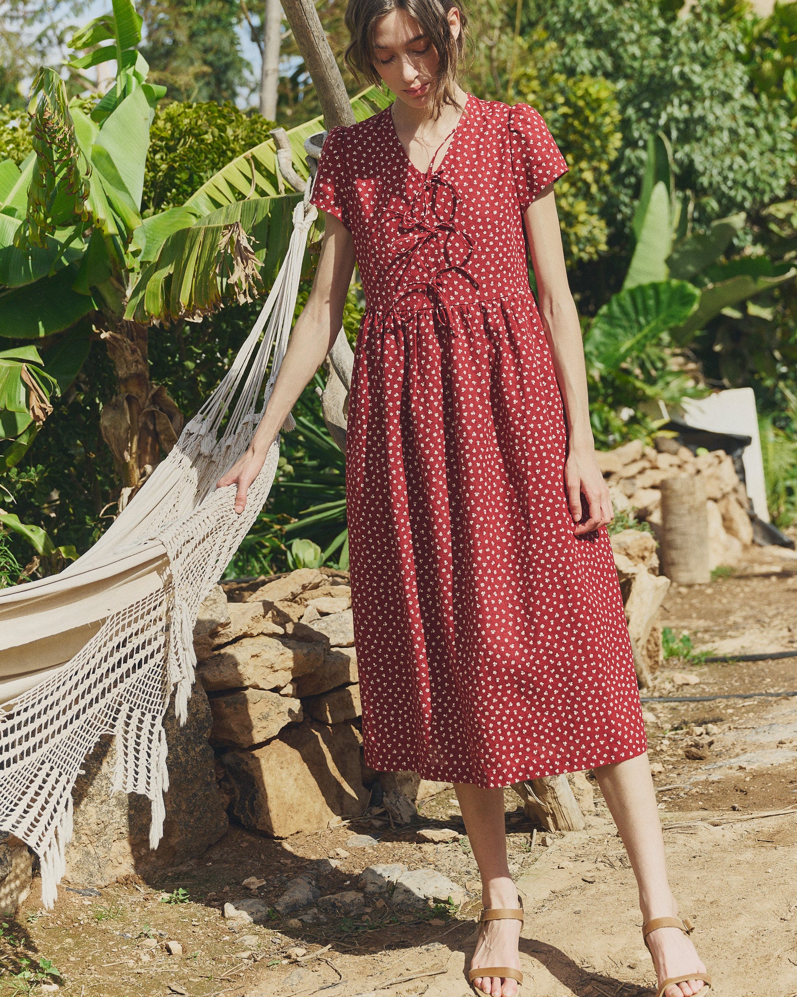 non-floral clean-lined maxi dresses brands BIANCA bow tie linen dress update_brand_values Designed for spring and Miley Cyrus finally addresses Style #:AD021336JU25