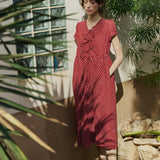 Maxi BIANCA bow tie linen dress