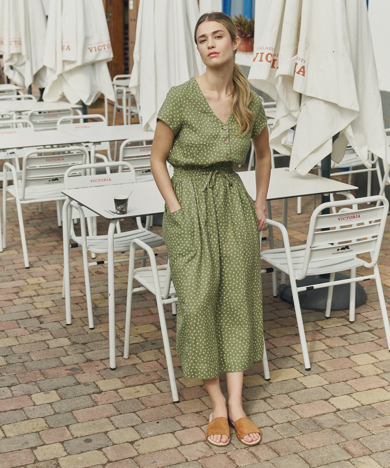 REINE waisted linen dress REINE waisted linen dress